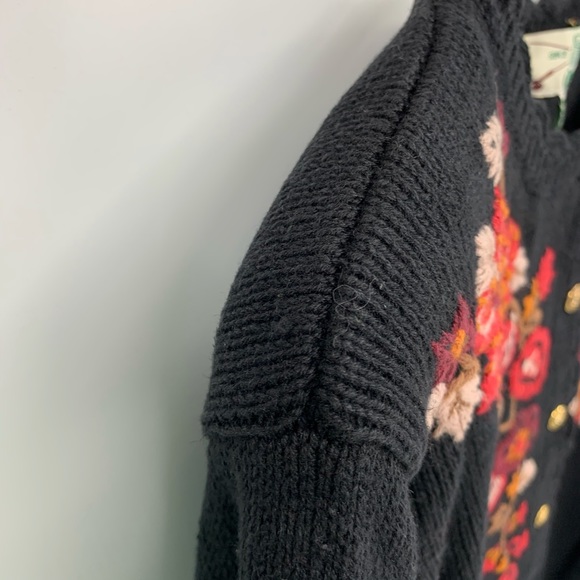 ORVIS VTG Cardigan Black w/Fall Leaves: SZ. M - Picture 8 of 8